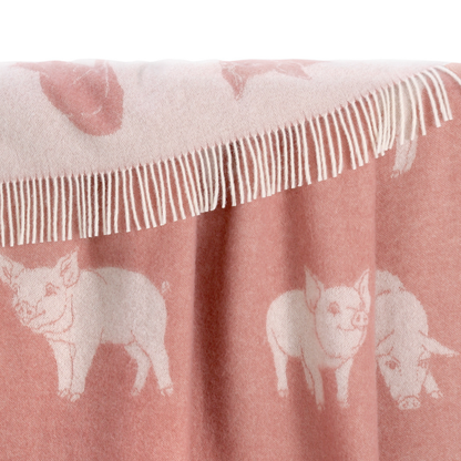 Piglet Pink Pure Wool Throw