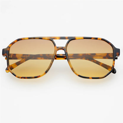 Billie Tortoise + Brown Unisex Aviator Sunglasses
