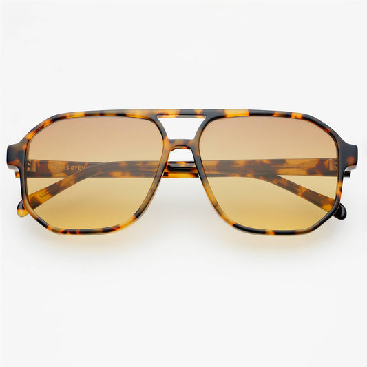 Billie Tortoise + Brown Unisex Aviator Sunglasses