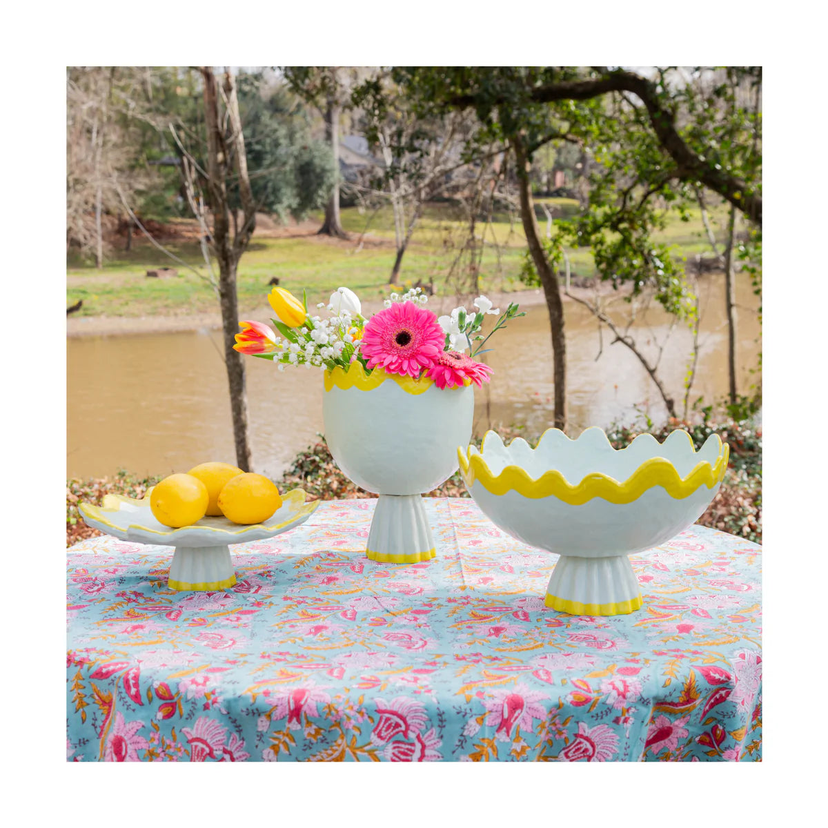 Pink & Red Rickrack Cake Plate
