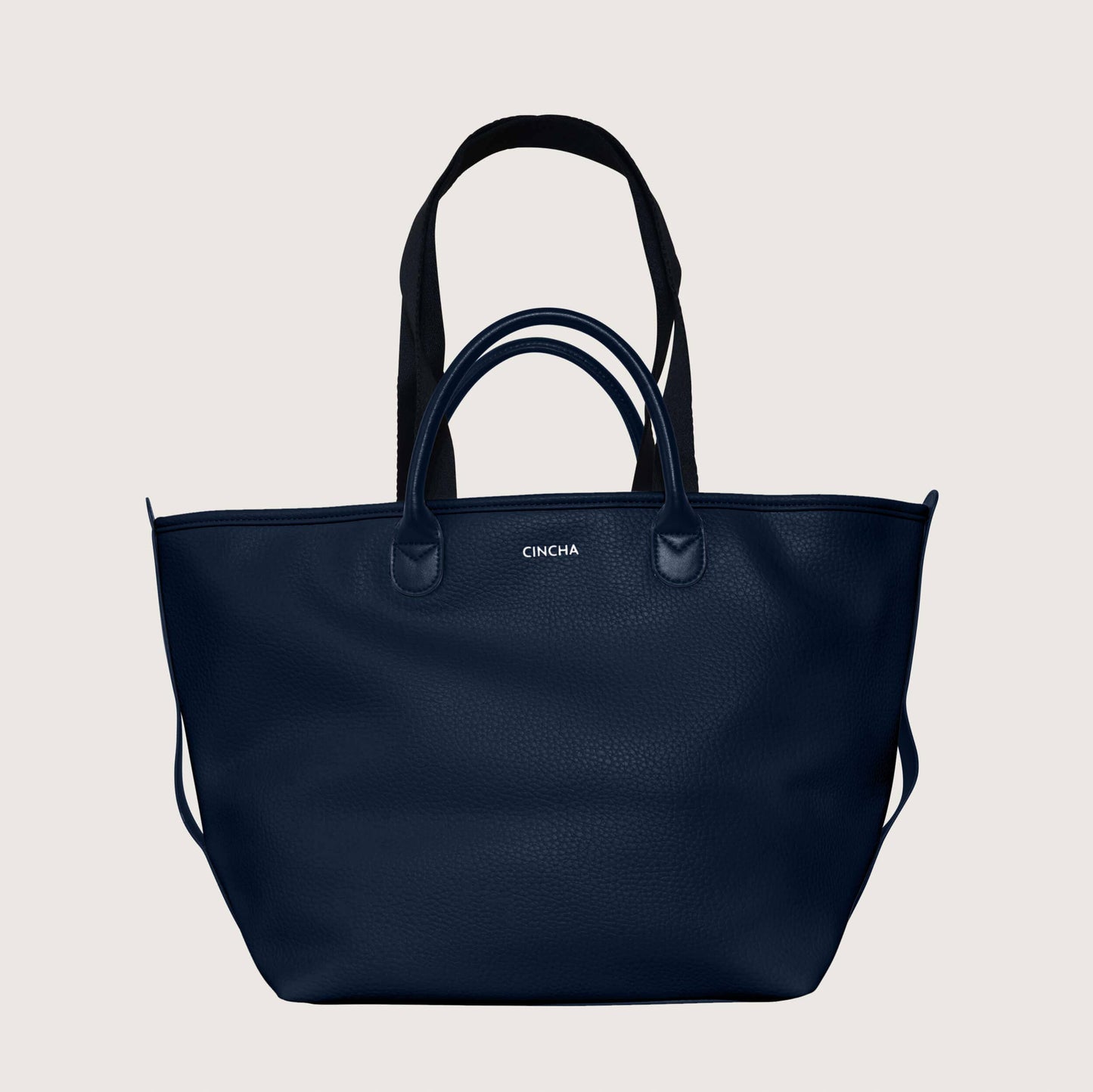 The Vegan Leather Go-Tote By Cincha In Navy