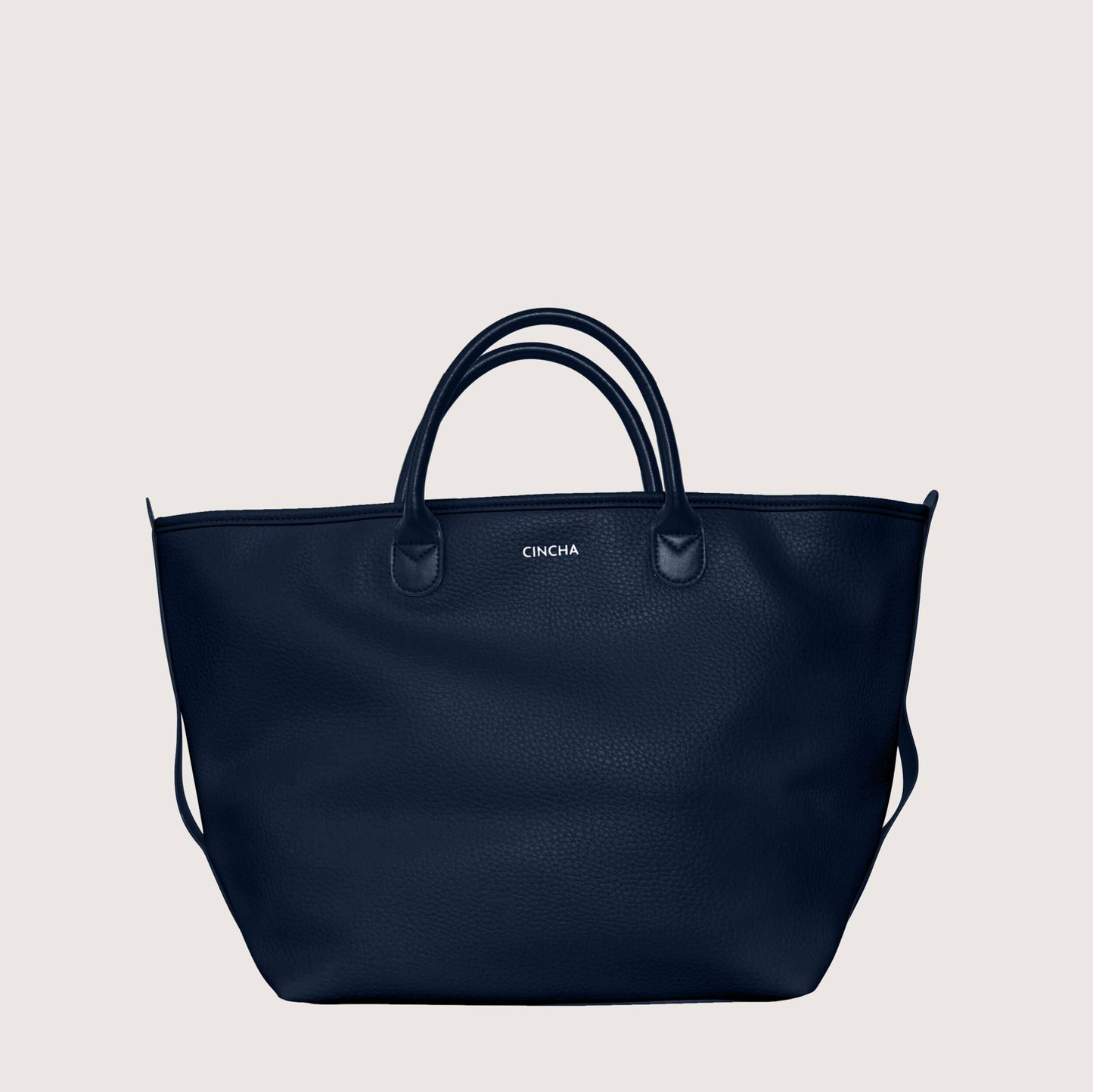 The Vegan Leather Go-Tote By Cincha In Navy