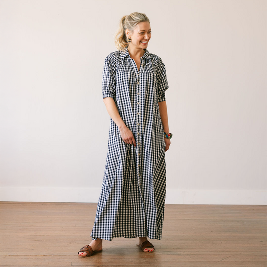 Navy Gingham Oasis Dress