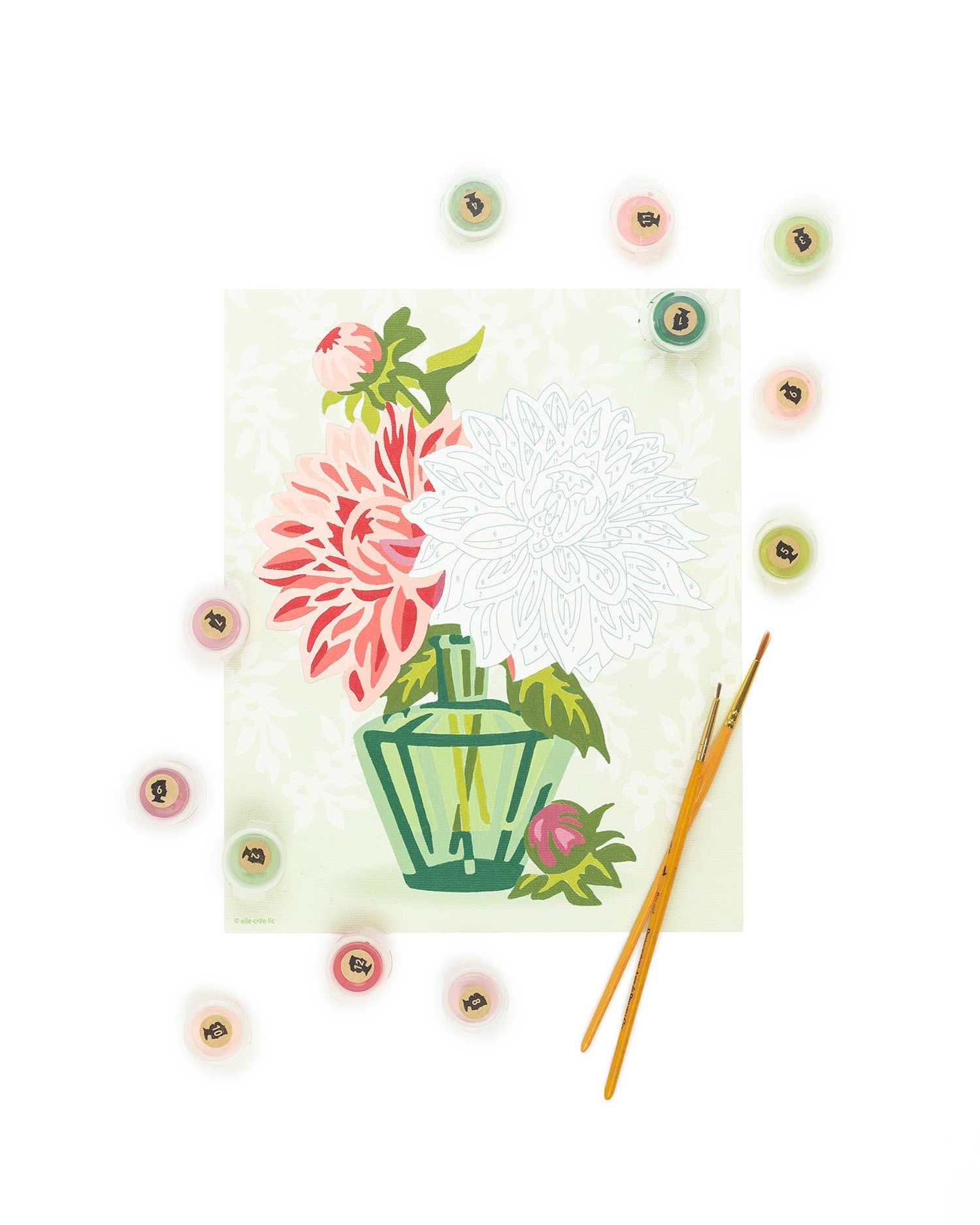 Dahlias in Vase Paint-by-Number Kit