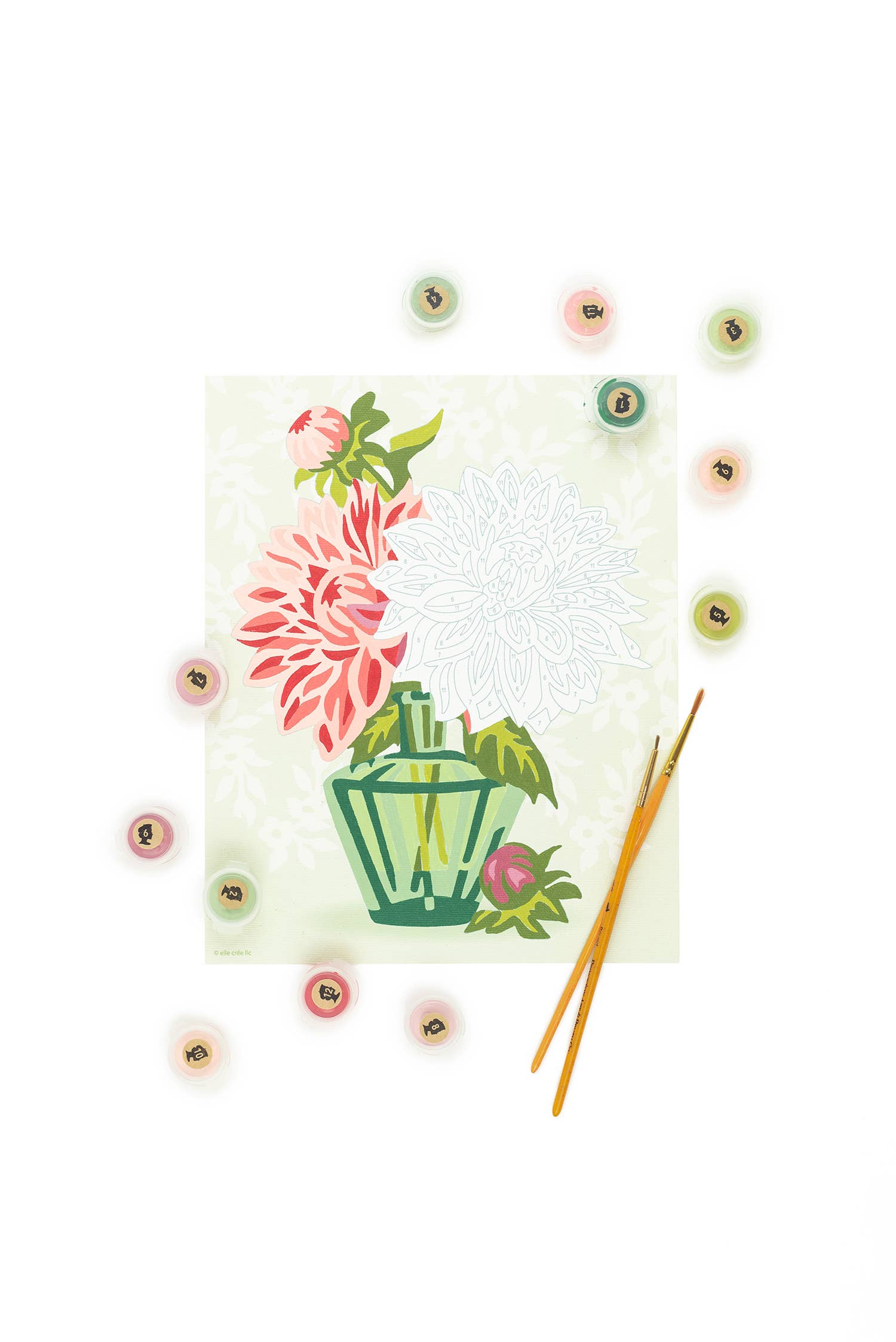 Dahlias in Vase Paint-by-Number Kit