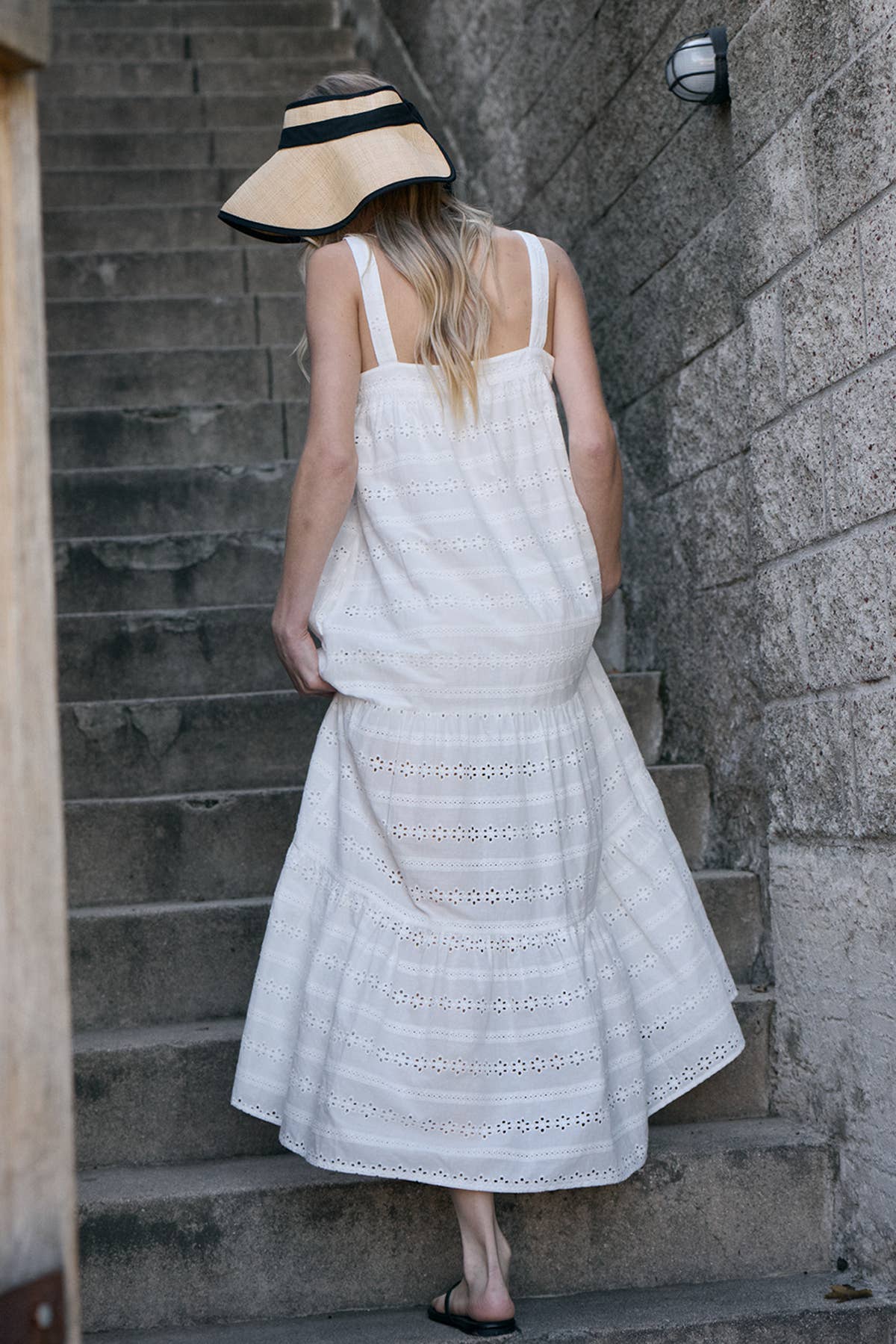 Tiered Eyelet Maxi Dress