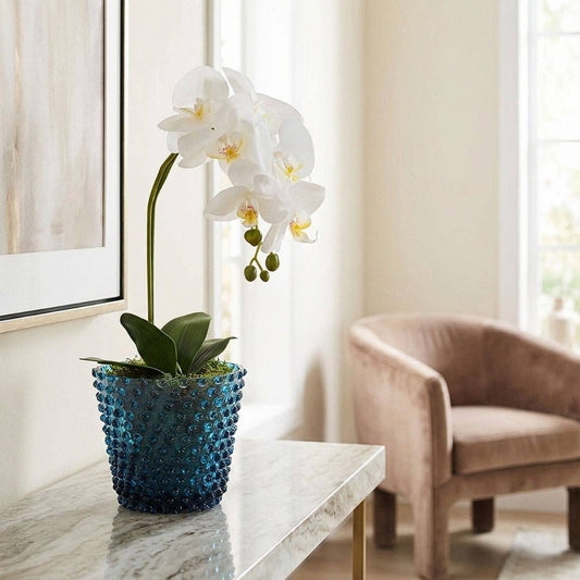 Midnight Blue Hobnail Planter