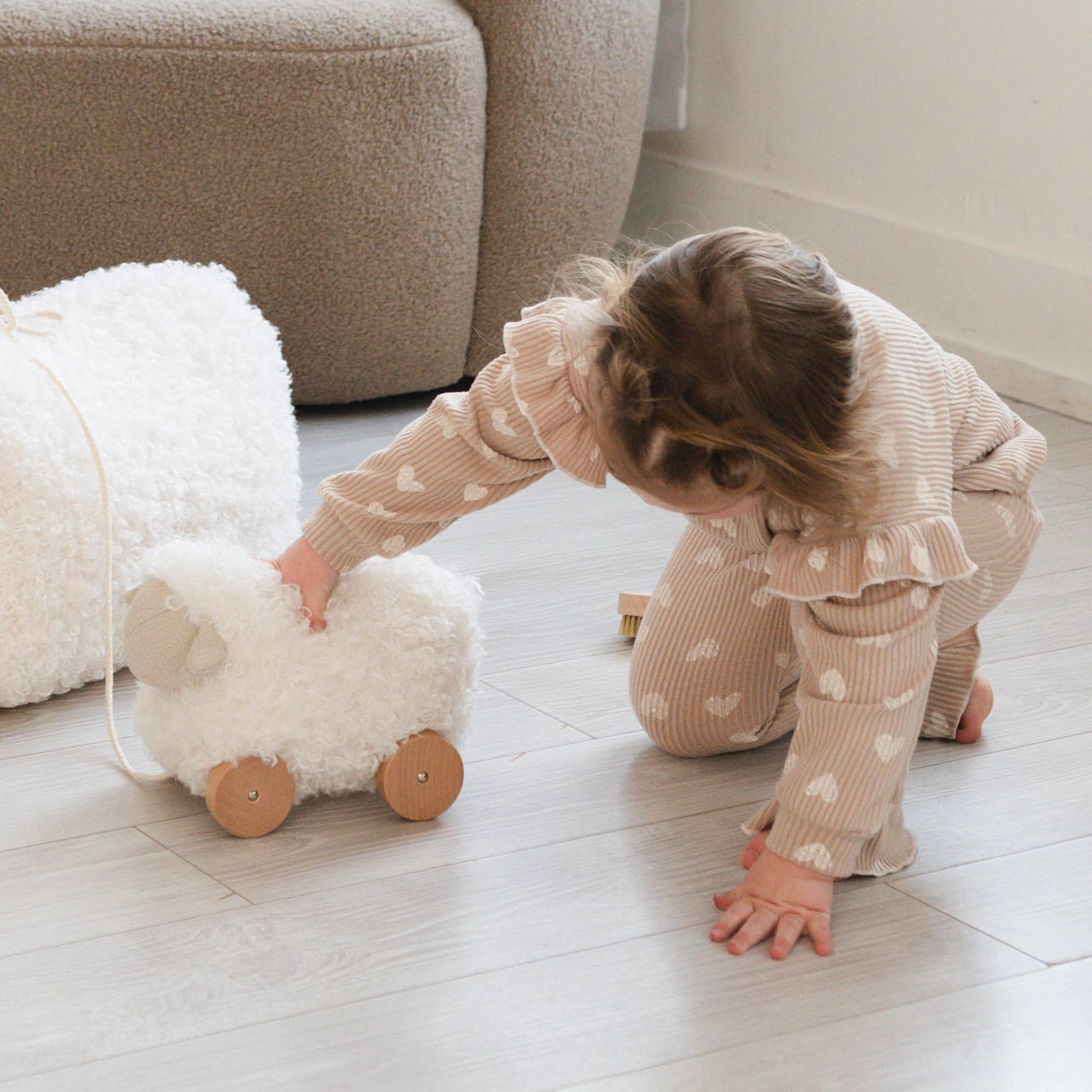 Bella The Pull-Along Sheep in Cream