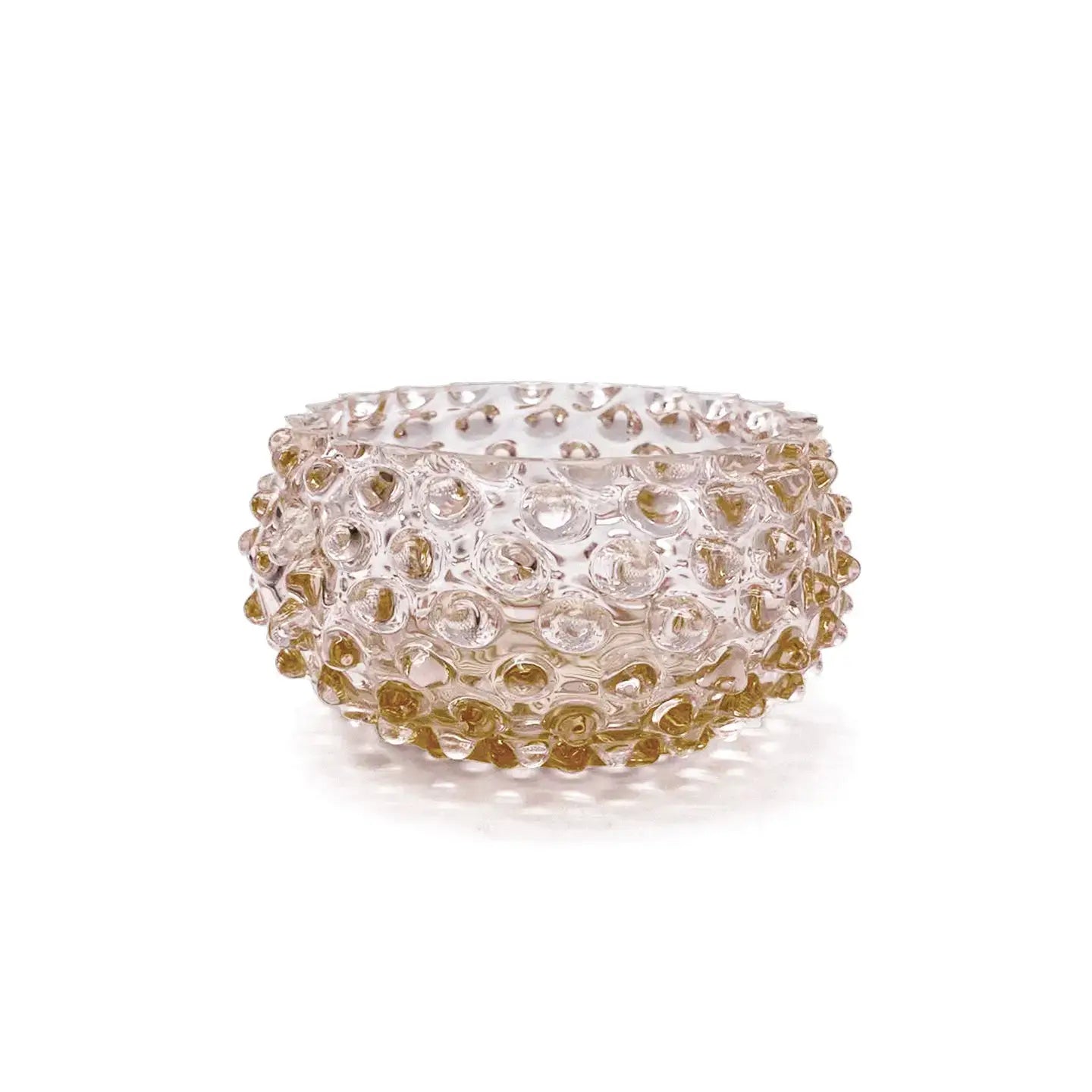 Small Handblown Hobnail Bowl -  Apricot Chiffon