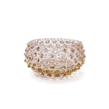 Small Handblown Hobnail Bowl -  Apricot Chiffon