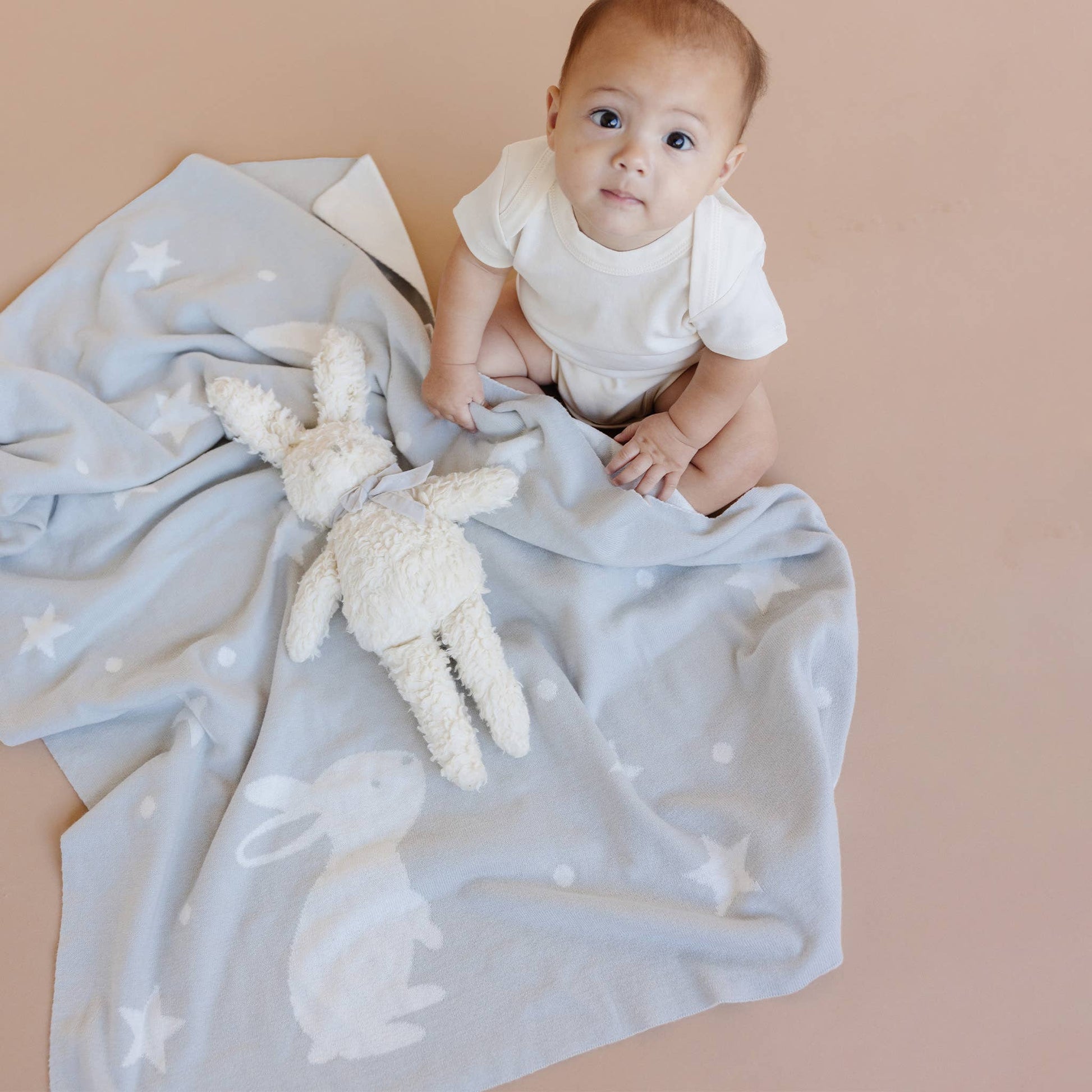 Charlie Bunny Grey Bow Lovie