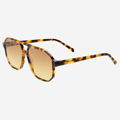 Billie Tortoise + Brown Unisex Aviator Sunglasses