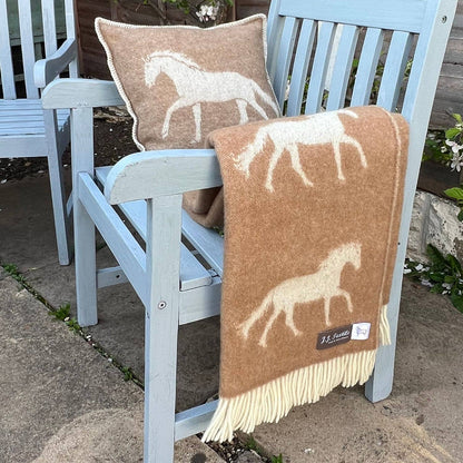 Brown Horse Wool Throw