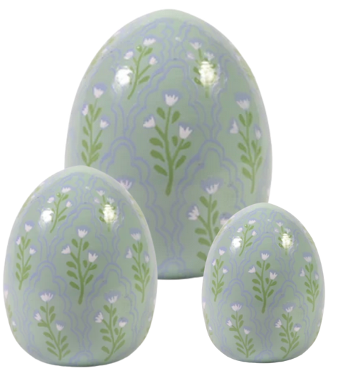 Handpainted Sage Green & Lavender Tulip Egg