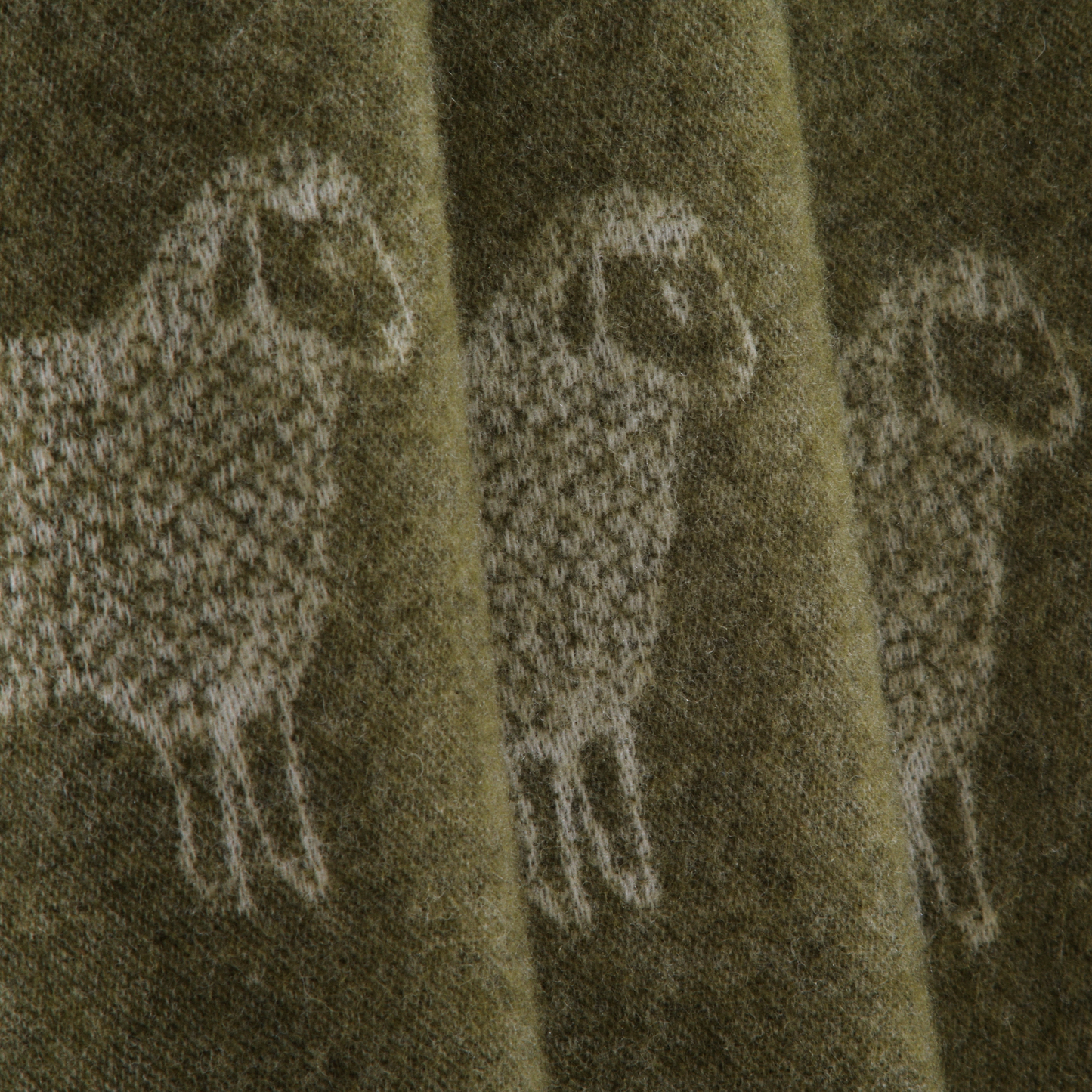 Sheep Mossy Green Pure Wool Throw