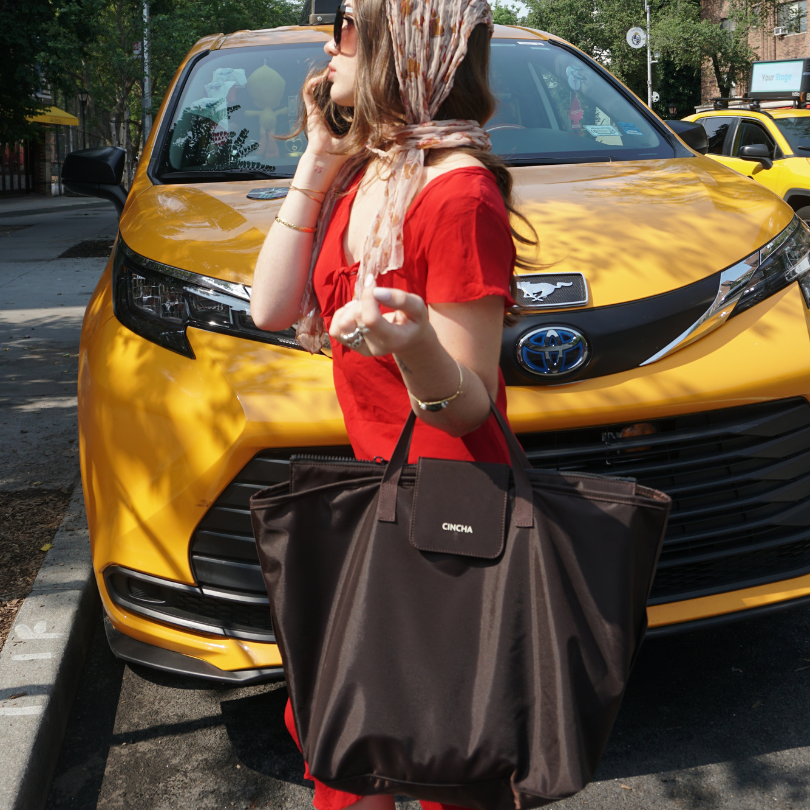The Nylon Zip-All Tote By Cincha In Espresso