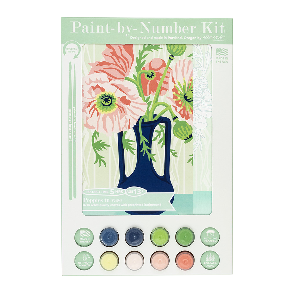 Poppies in Vase Paint-by-Number Kit