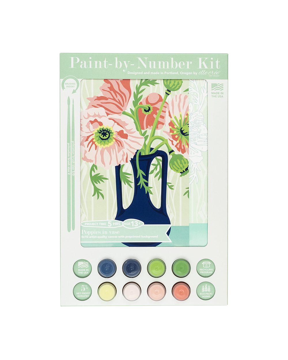 Poppies in Vase Paint-by-Number Kit