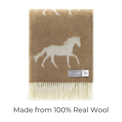 Brown Horse Wool Throw