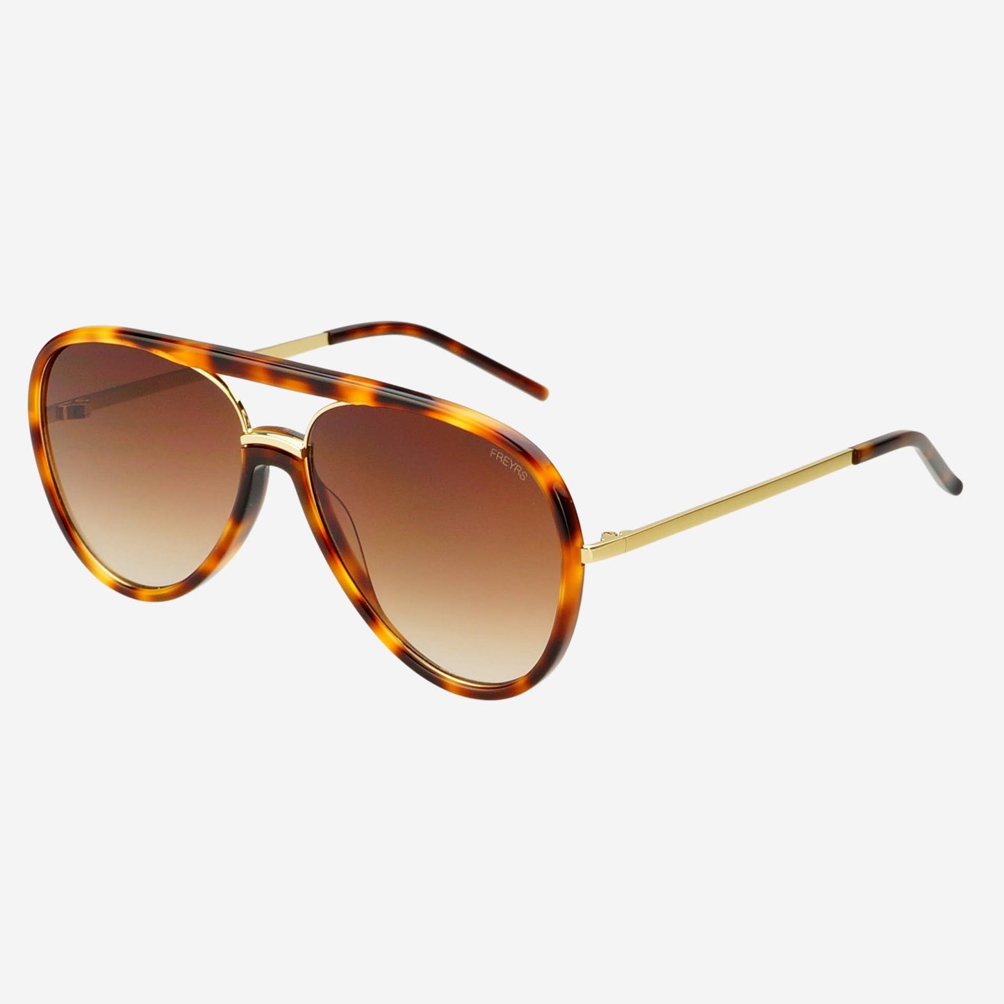 Shay Tortoise + Gradient Brown Unisex Aviator Sunglasses