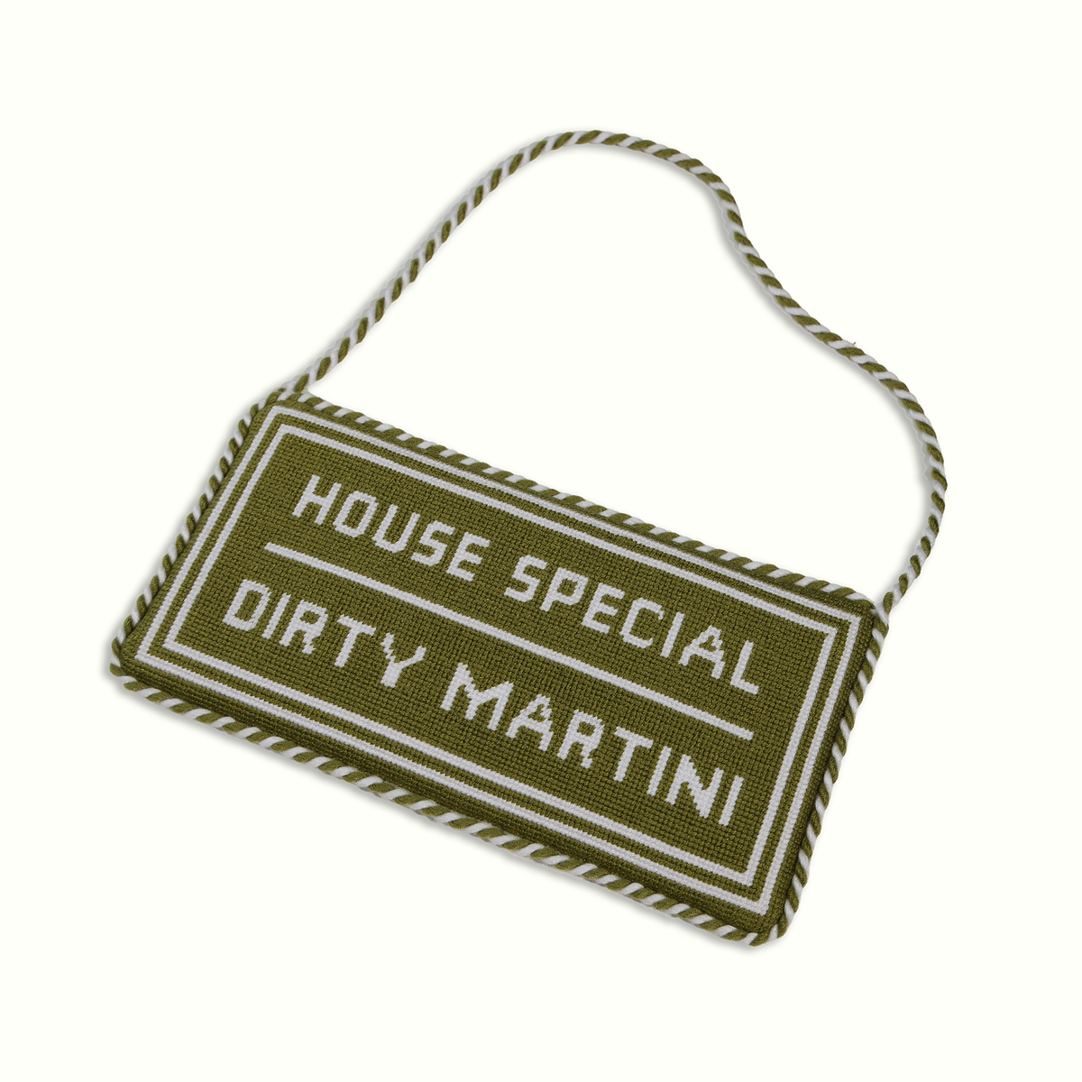 House Special Dirty Martini Needlepoint Door Hanger