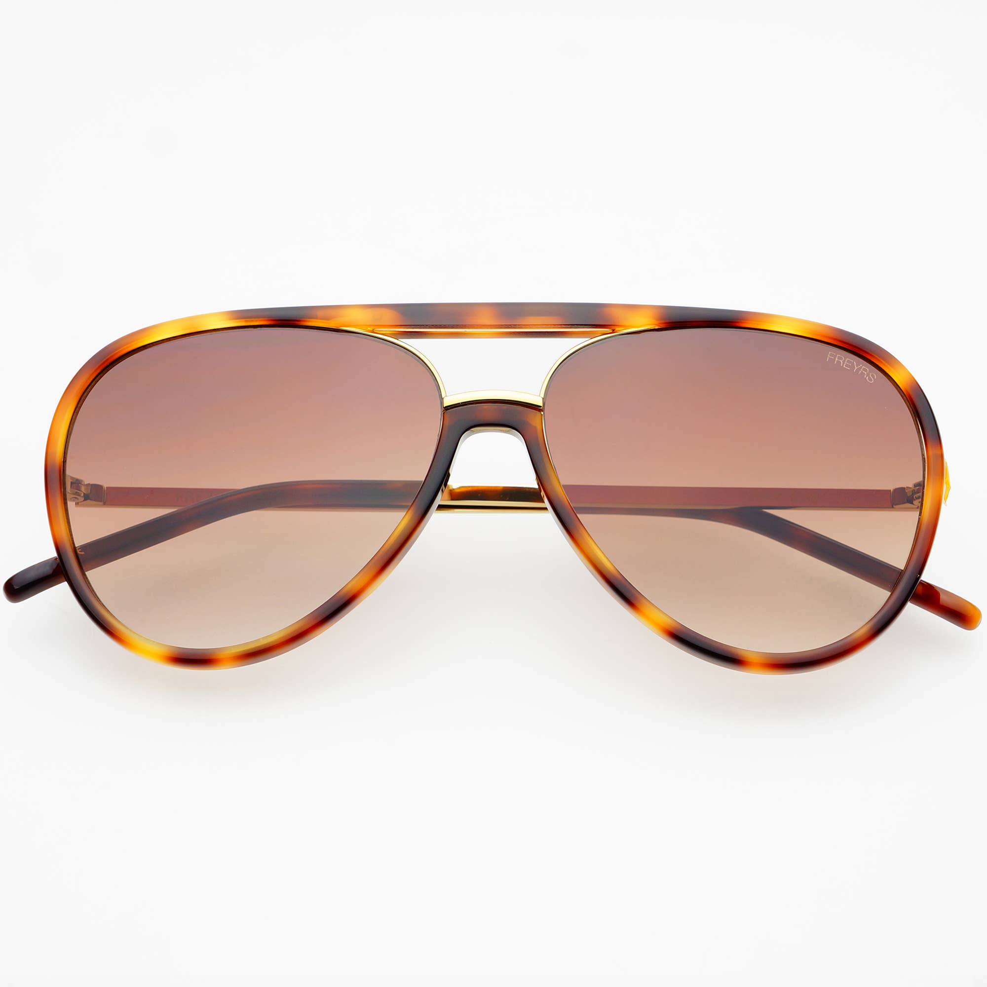 Shay Tortoise + Gradient Brown Unisex Aviator Sunglasses