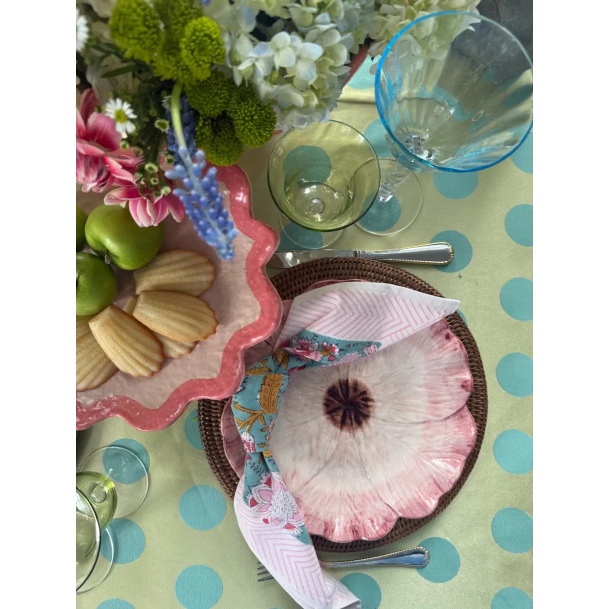 Pink & Red Rickrack Cake Plate