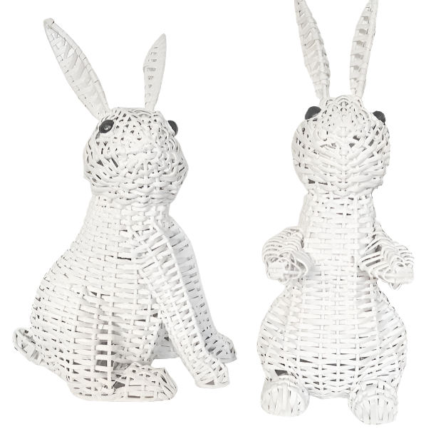 White Wicker Bunny