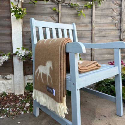 Brown Horse Wool Throw