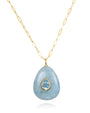 Aquamarine and Blue Topaz Pear Necklace-Multiple Lengths