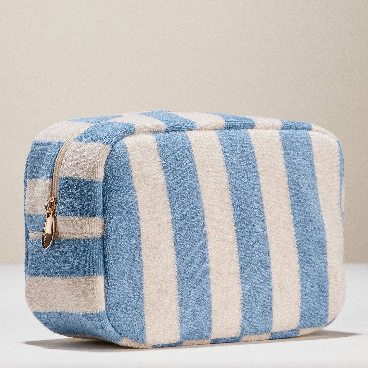 Striped Terry Fabric Travel Pouch