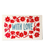 “With Love” Leaves and Stars Red and Blue Gift Cards