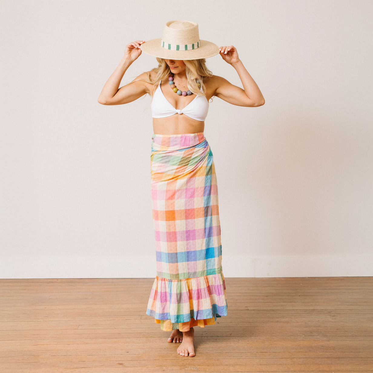 Rainbow Plaid Vienna Sarong