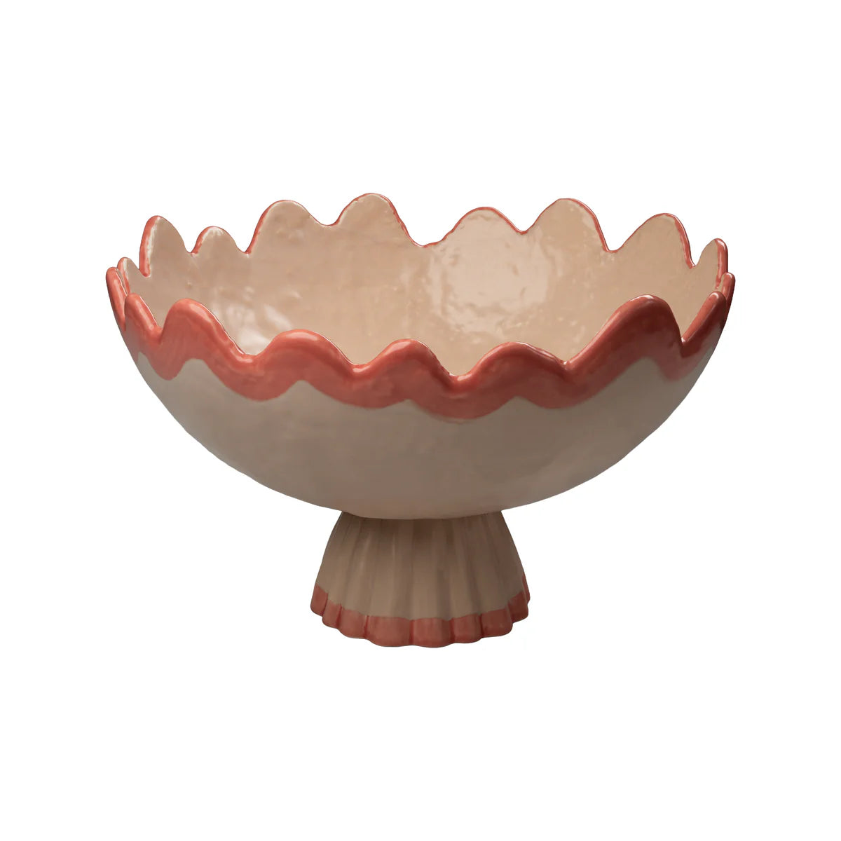 Pink & Red Rickrack Footed Bowl