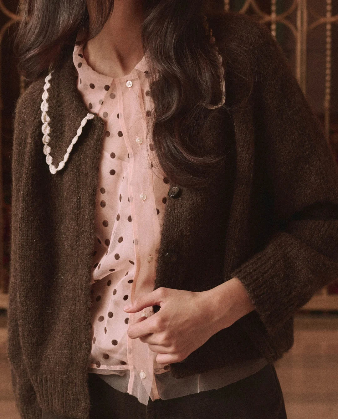 The Crochet Collar Cardigan.