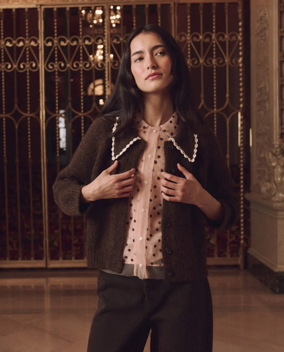 The Crochet Collar Cardigan.