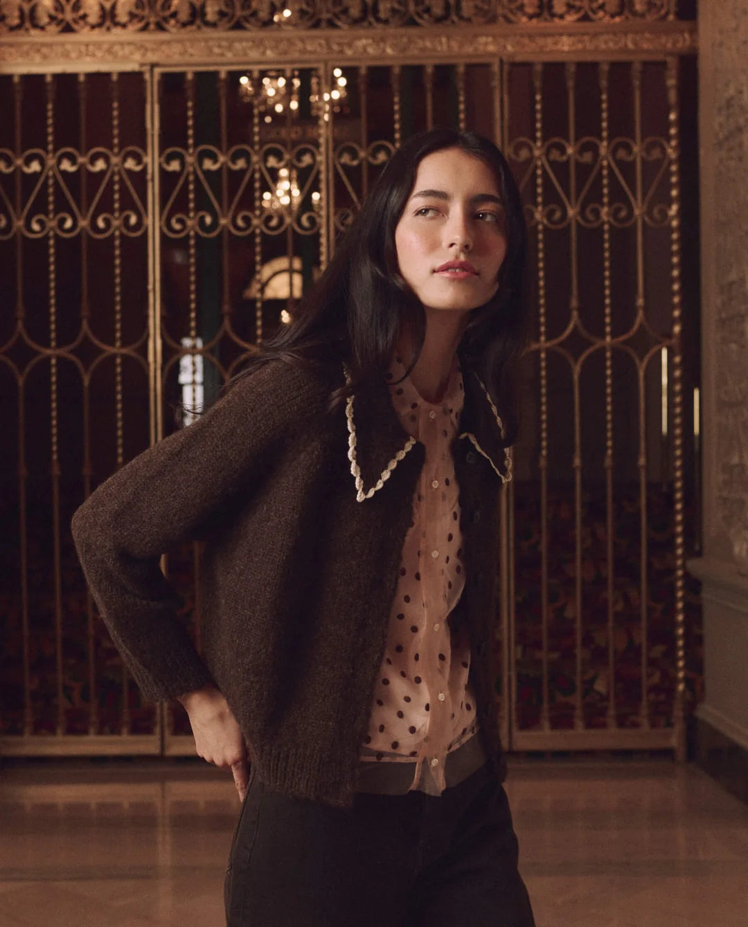 The Crochet Collar Cardigan.