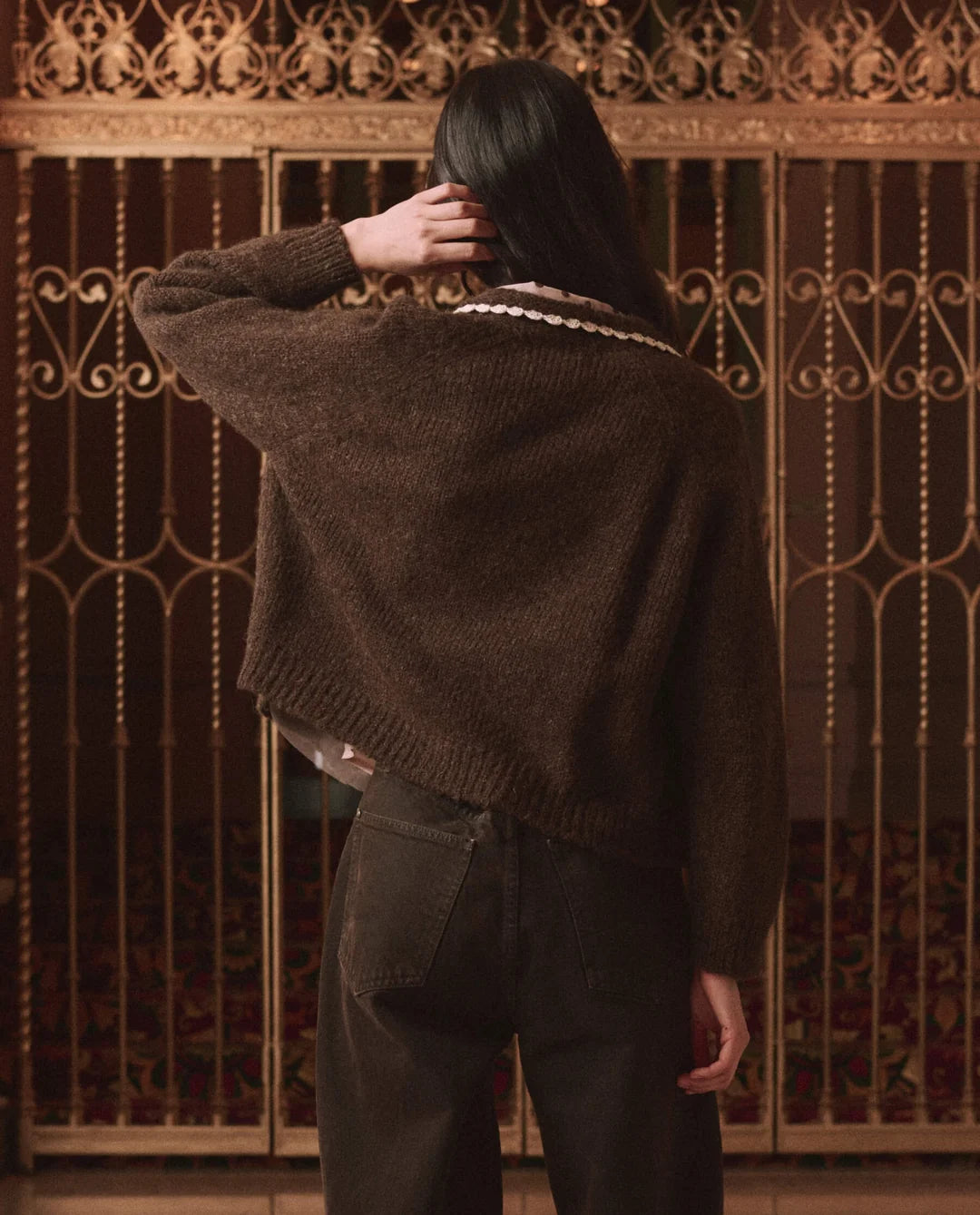 The Crochet Collar Cardigan.