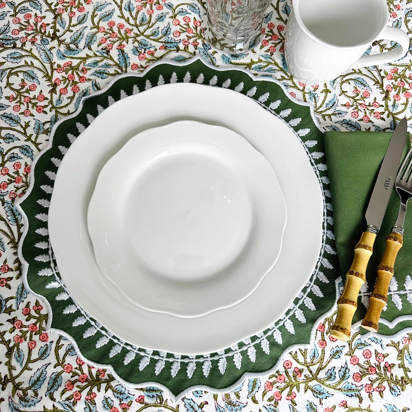 Fern Linen Round Placemats