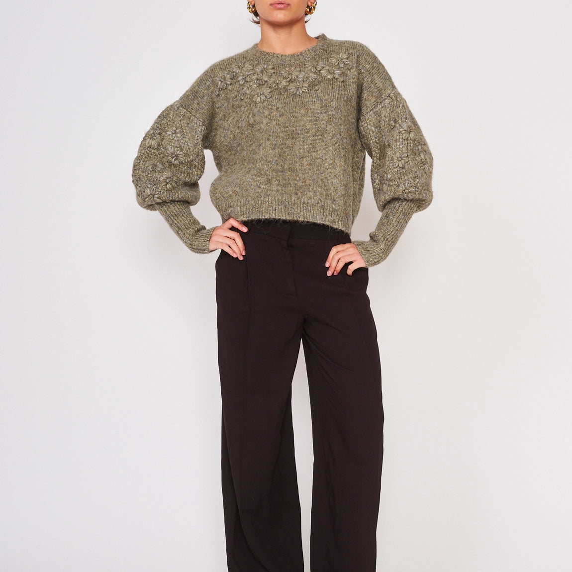 Floral Embroidery Sweater