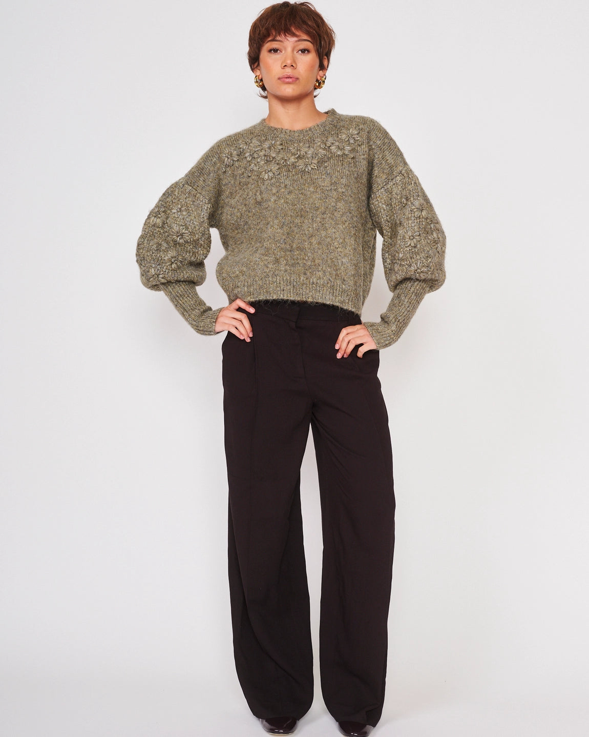 Floral Embroidery Sweater