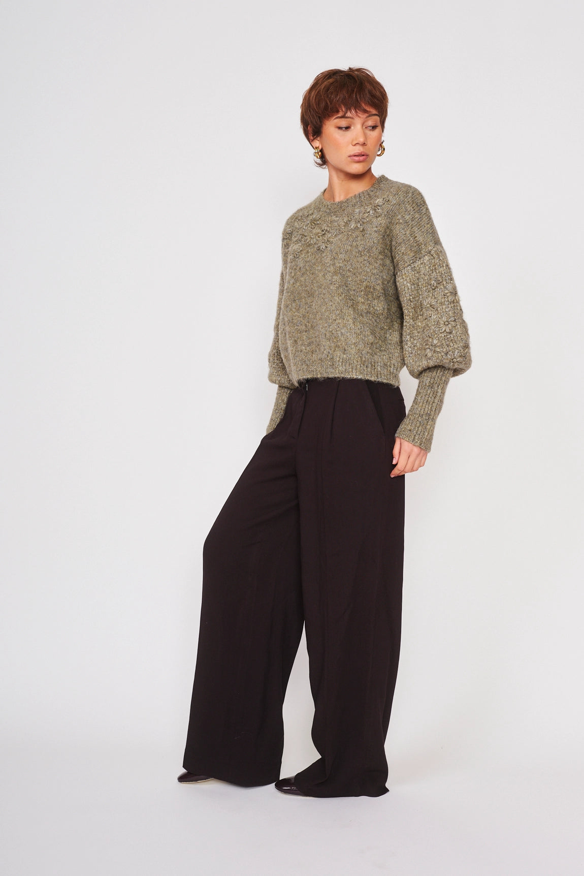 Floral Embroidery Sweater