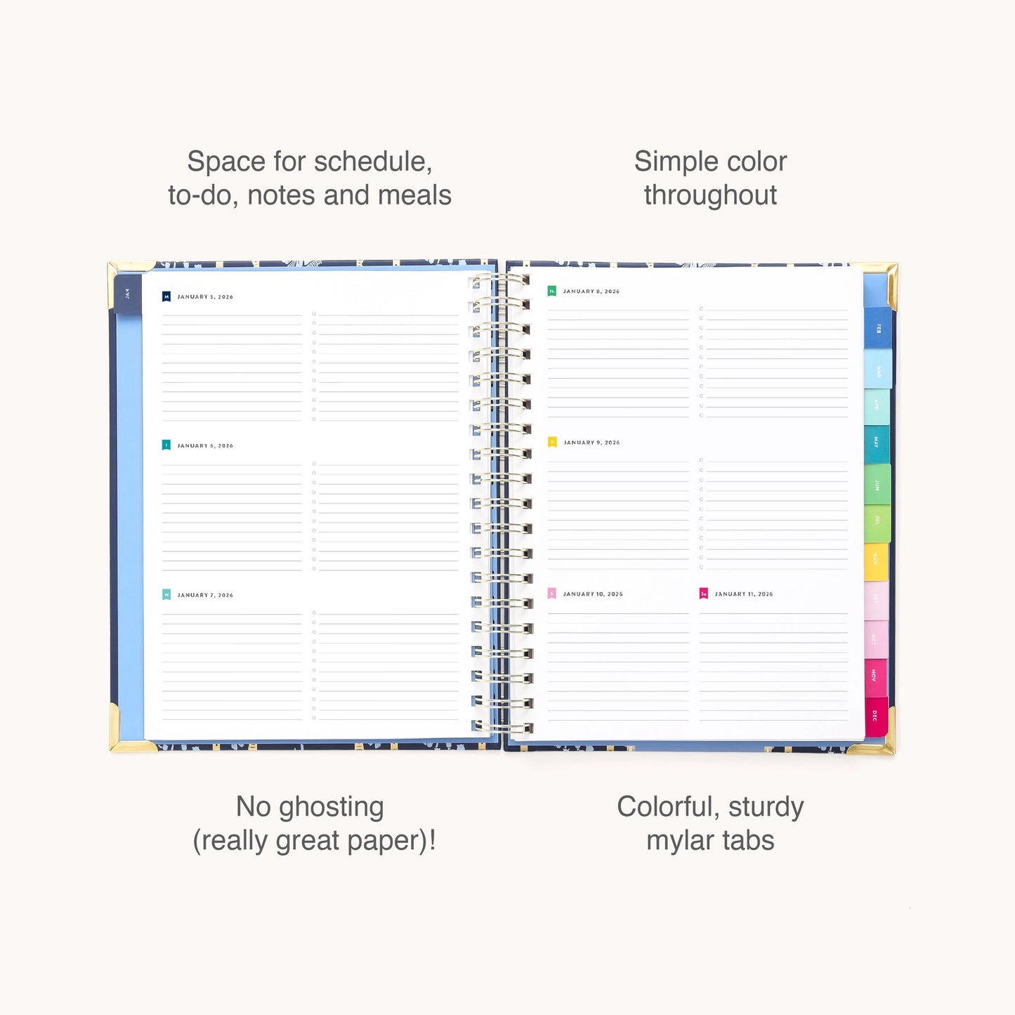 Emily Ley 2026 Poppy Posies Spiral Weekly Simplified Planner