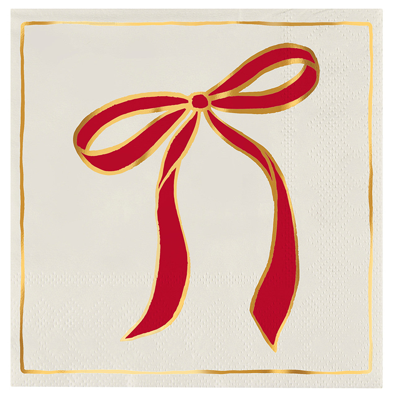 Red Bow Holiday Cocktail Napkins