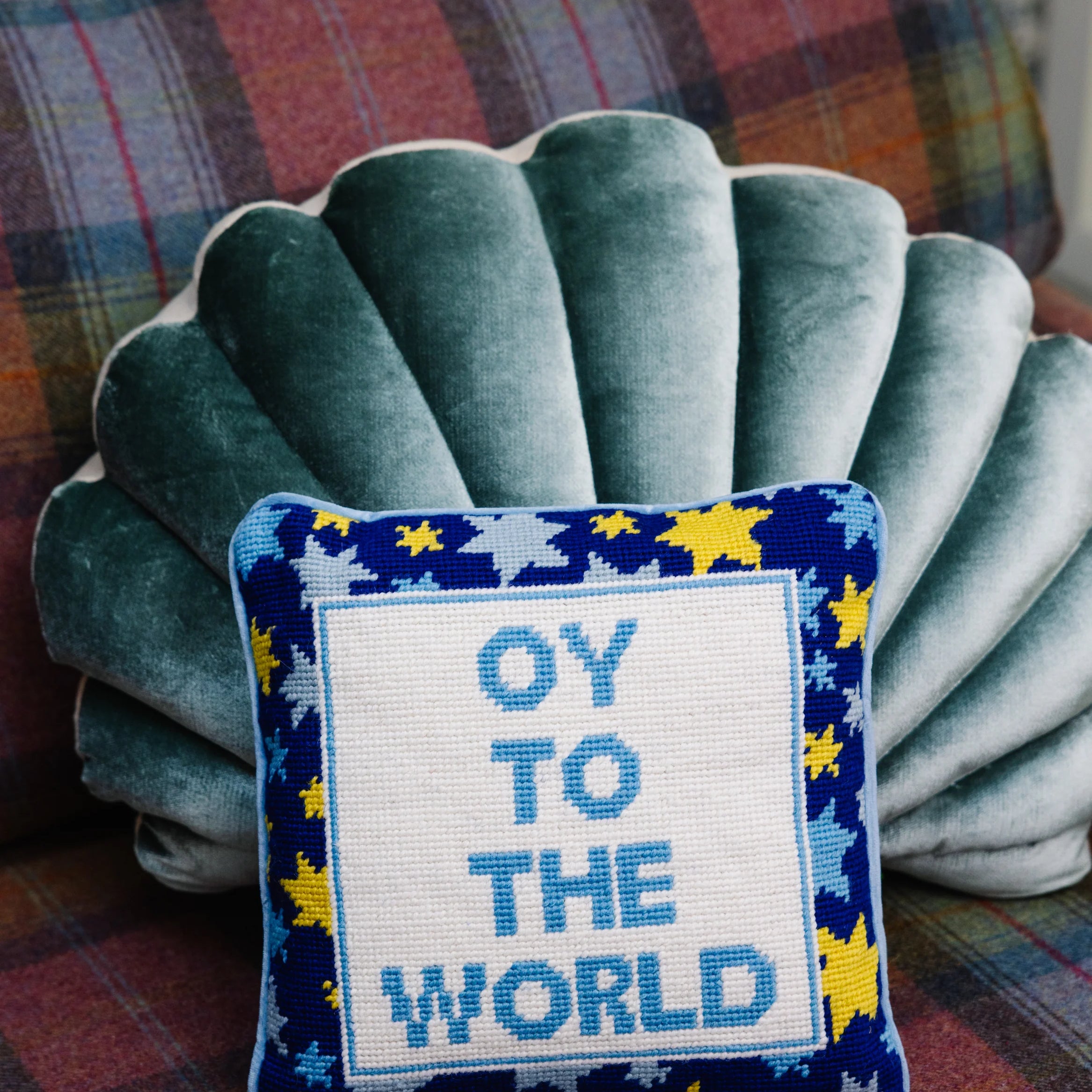 Oy To The World! Needlepoint Pillow