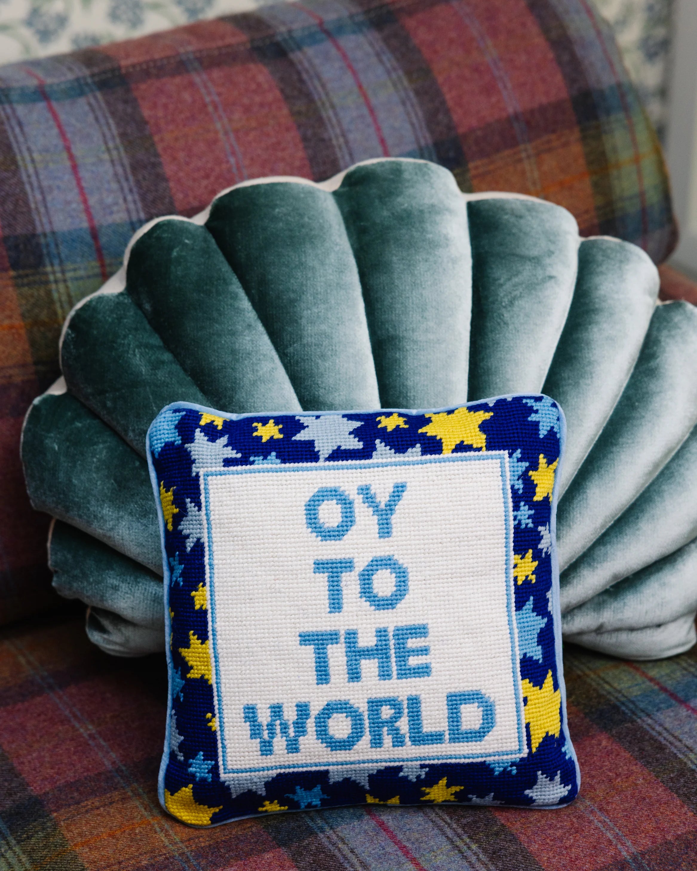 Oy To The World! Needlepoint Pillow