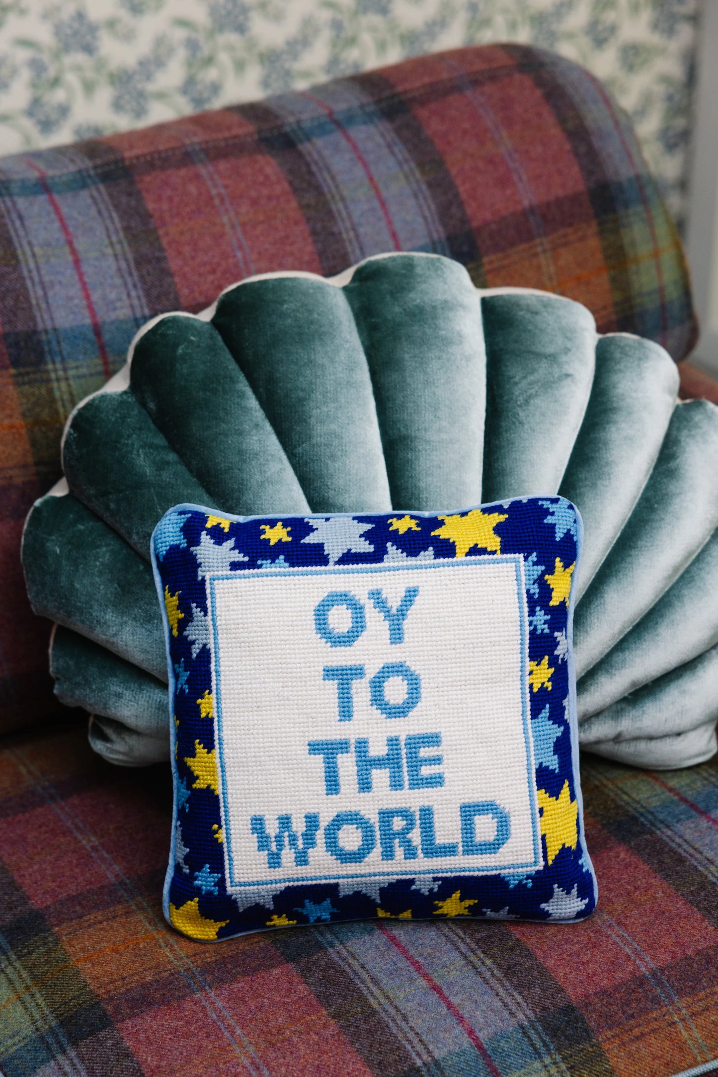 Oy To The World! Needlepoint Pillow