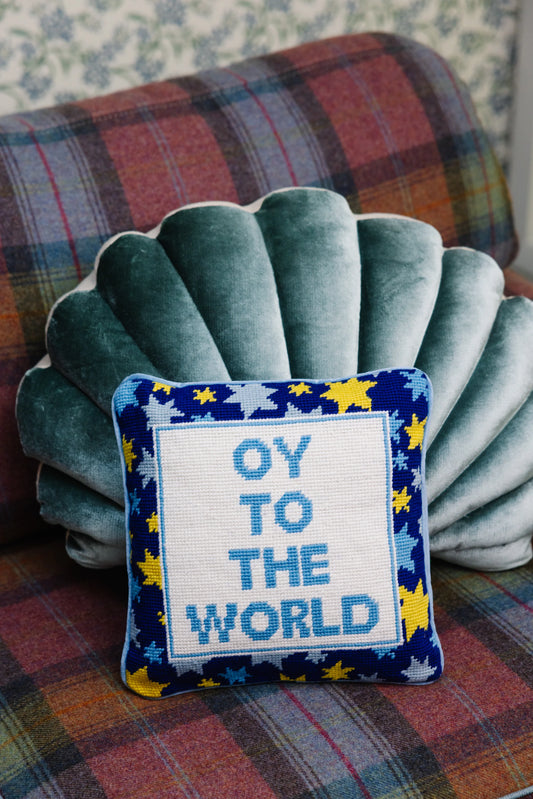 Oy To The World! Needlepoint Pillow