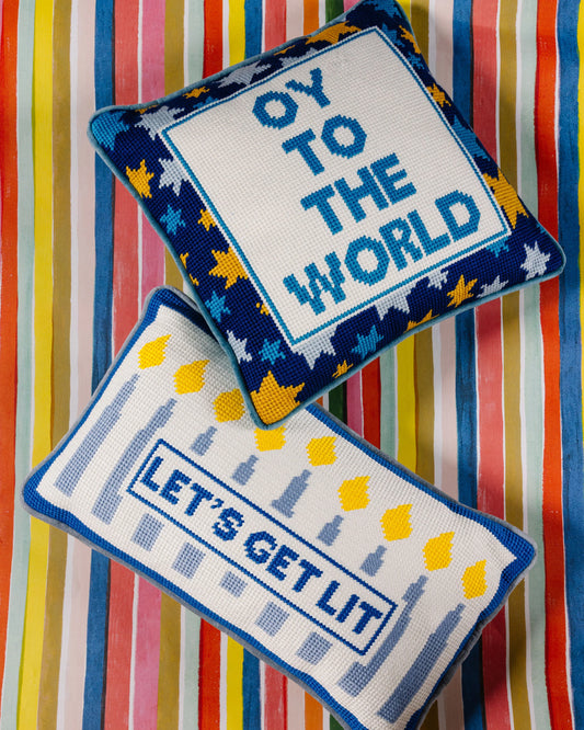 Oy To The World! Needlepoint Pillow