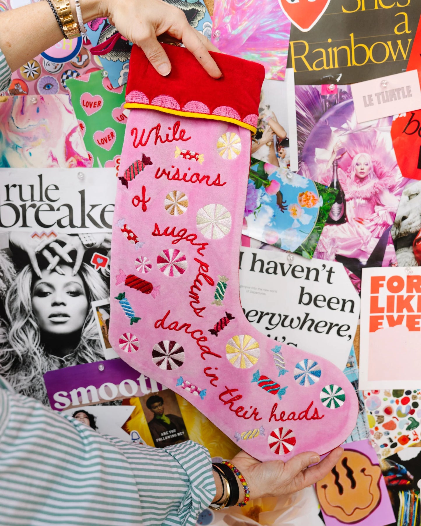 Sugarplums Embroidered Christmas Stocking